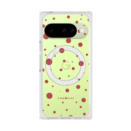 プレミアムスクエアケース with Pixelsnap［ Dippin dots Red - ディッピンドッツ レッド ］