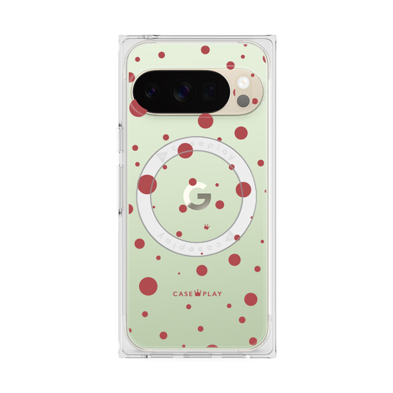 プレミアムスクエアケース with Pixelsnap［ Dippin dots Red - ディッピンドッツ レッド ］