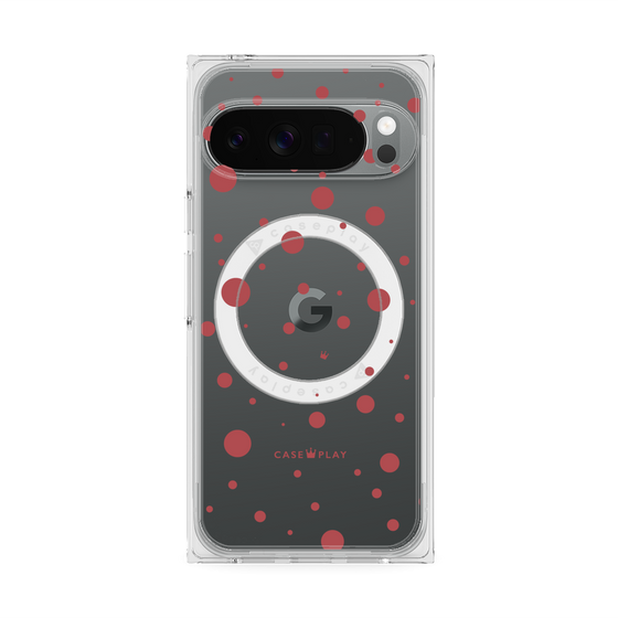 プレミアムスクエアケース with Pixelsnap［ Dippin dots Red - ディッピンドッツ レッド ］