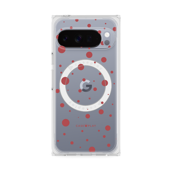 プレミアムスクエアケース with Pixelsnap［ Dippin dots Red - ディッピンドッツ レッド ］