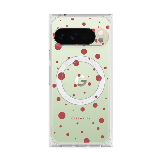 プレミアムスクエアケース with Pixelsnap［ Dippin dots Red - ディッピンドッツ レッド ］