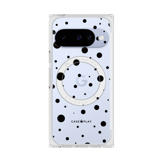 プレミアムスクエアケース with Pixelsnap［ Dippin dots Black - ディッピンドッツ ブラック ］
