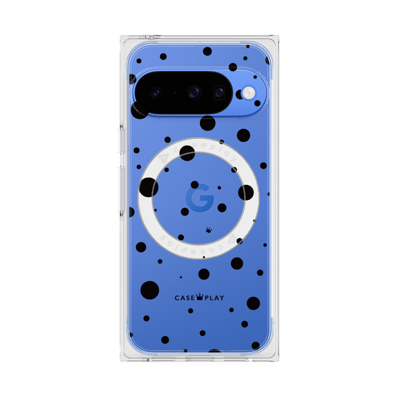 プレミアムスクエアケース with Pixelsnap［ Dippin dots Black - ディッピンドッツ ブラック ］