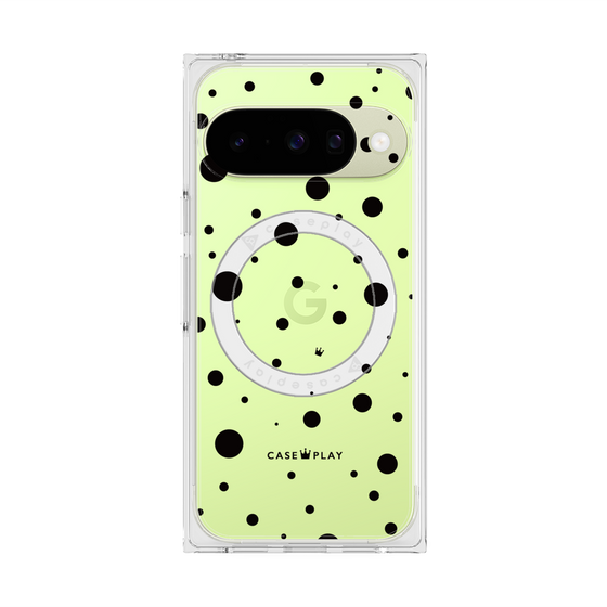 プレミアムスクエアケース with Pixelsnap［ Dippin dots Black - ディッピンドッツ ブラック ］
