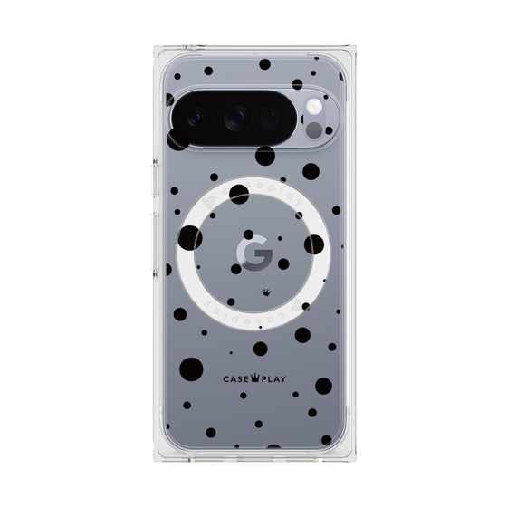 プレミアムスクエアケース with Pixelsnap［ Dippin dots Black - ディッピンドッツ ブラック ］