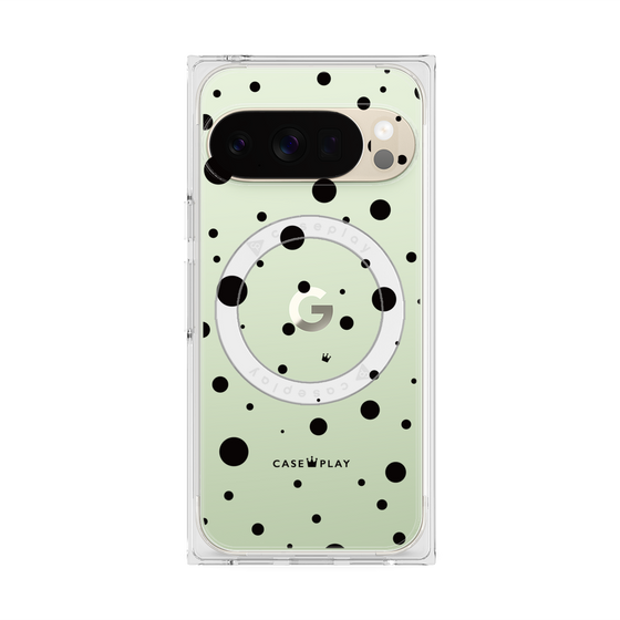 プレミアムスクエアケース with Pixelsnap［ Dippin dots Black - ディッピンドッツ ブラック ］