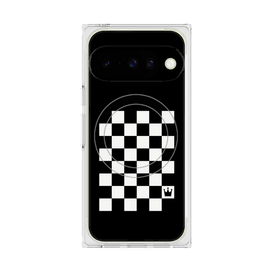 プレミアムスクエアケース with Pixelsnap［ Racing checkered flag - レーシングチェッカーフラッグ ］