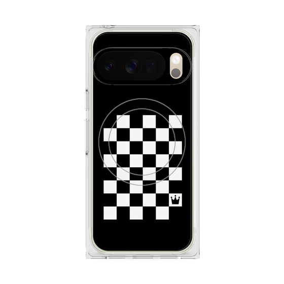 プレミアムスクエアケース with Pixelsnap［ Racing checkered flag - レーシングチェッカーフラッグ ］