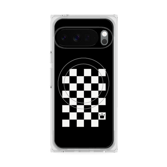 プレミアムスクエアケース with Pixelsnap［ Racing checkered flag - レーシングチェッカーフラッグ ］
