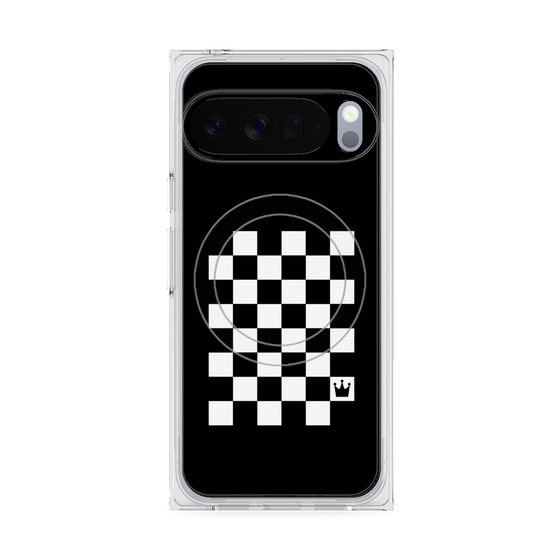 プレミアムスクエアケース with Pixelsnap［ Racing checkered flag - レーシングチェッカーフラッグ ］