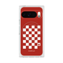 プレミアムスクエアケース with Pixelsnap［ Racing checkered flag Red - レーシングチェッカーフラッグ レッド ］