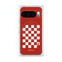 プレミアムスクエアケース with Pixelsnap［ Racing checkered flag Red - レーシングチェッカーフラッグ レッド ］