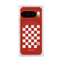 プレミアムスクエアケース with Pixelsnap［ Racing checkered flag Red - レーシングチェッカーフラッグ レッド ］