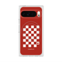 プレミアムスクエアケース with Pixelsnap［ Racing checkered flag Red - レーシングチェッカーフラッグ レッド ］