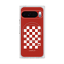 プレミアムスクエアケース with Pixelsnap［ Racing checkered flag Red - レーシングチェッカーフラッグ レッド ］