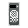 プレミアムスクエアケース with Pixelsnap［ Racing checkered flag White - レーシングチェッカーフラッグ ホワイト ］