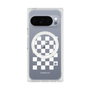 プレミアムスクエアケース with Pixelsnap［ Racing checkered flag White - レーシングチェッカーフラッグ ホワイト ］