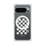 プレミアムスクエアケース with Pixelsnap［ Racing checkered flag White - レーシングチェッカーフラッグ ホワイト ］