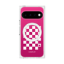 プレミアムスクエアケース with Pixelsnap［ Racing checkered flag White - レーシングチェッカーフラッグ ホワイト ］