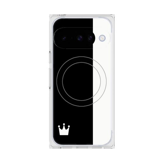 プレミアムスクエアケース with Pixelsnap［ CASEPLAY Bi-Colors Black & White - ケースプレイ・バイカラー ブラック＆ホワイト ］