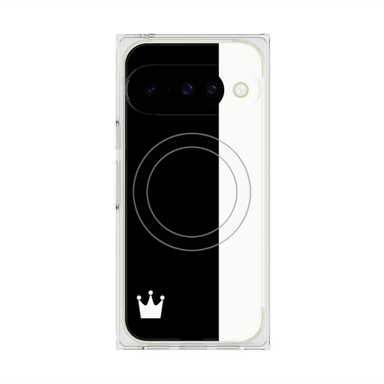 プレミアムスクエアケース with Pixelsnap［ CASEPLAY Bi-Colors Black & White - ケースプレイ・バイカラー ブラック＆ホワイト ］