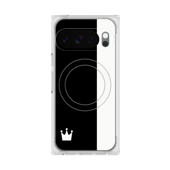 プレミアムスクエアケース with Pixelsnap［ CASEPLAY Bi-Colors Black & White - ケースプレイ・バイカラー ブラック＆ホワイト ］