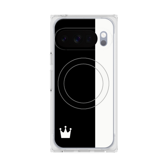 プレミアムスクエアケース with Pixelsnap［ CASEPLAY Bi-Colors Black & White - ケースプレイ・バイカラー ブラック＆ホワイト ］