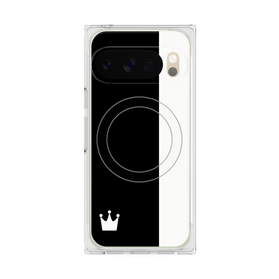 プレミアムスクエアケース with Pixelsnap［ CASEPLAY Bi-Colors Black & White - ケースプレイ・バイカラー ブラック＆ホワイト ］