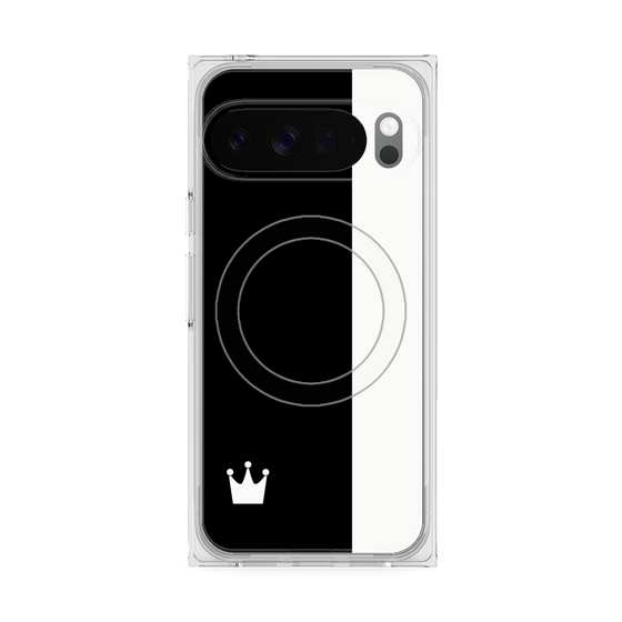 プレミアムスクエアケース with Pixelsnap［ CASEPLAY Bi-Colors Black & White - ケースプレイ・バイカラー ブラック＆ホワイト ］