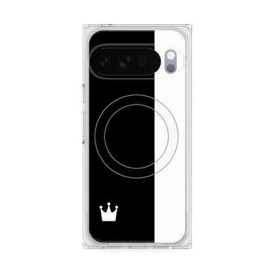 プレミアムスクエアケース with Pixelsnap［ CASEPLAY Bi-Colors Black & White - ケースプレイ・バイカラー ブラック＆ホワイト ］
