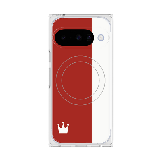 プレミアムスクエアケース with Pixelsnap［ CASEPLAY Bi-Colors Red & White - ケースプレイ・バイカラー レッド＆ホワイト ］