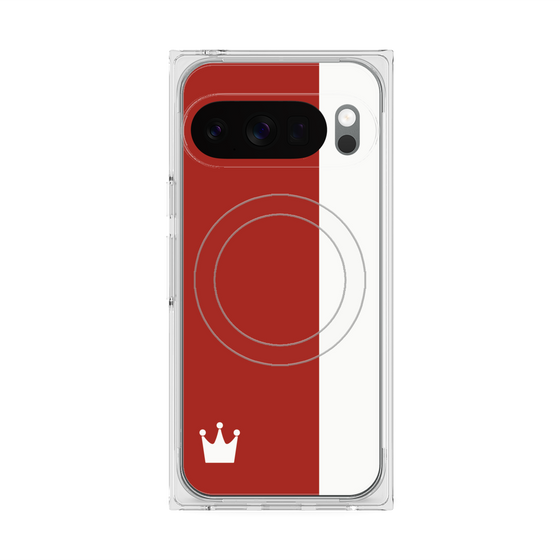 プレミアムスクエアケース with Pixelsnap［ CASEPLAY Bi-Colors Red & White - ケースプレイ・バイカラー レッド＆ホワイト ］