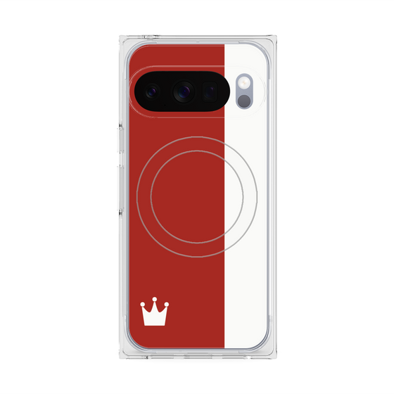 プレミアムスクエアケース with Pixelsnap［ CASEPLAY Bi-Colors Red & White - ケースプレイ・バイカラー レッド＆ホワイト ］