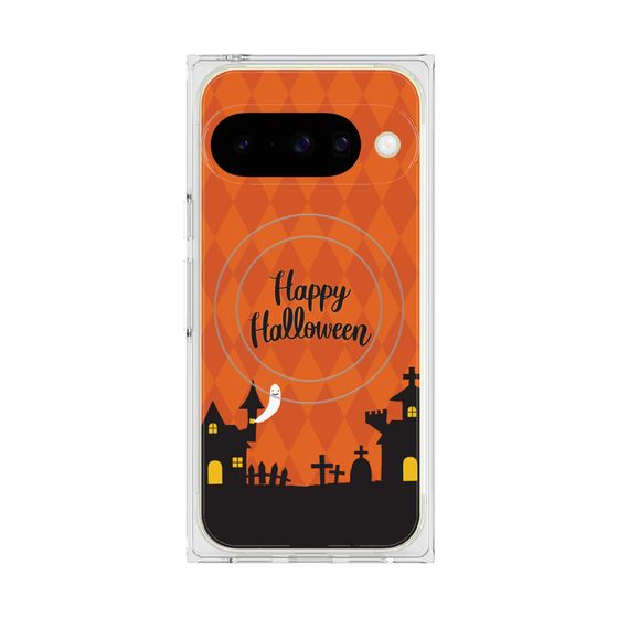 プレミアムスクエアケース with Pixelsnap［ Halloween World - Orange ］