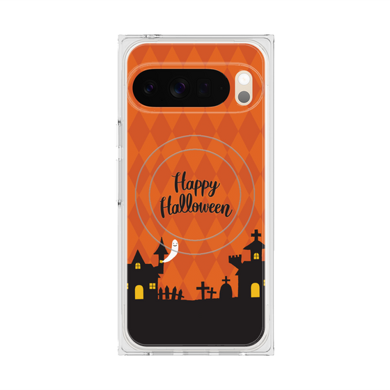 プレミアムスクエアケース with Pixelsnap［ Halloween World - Orange ］