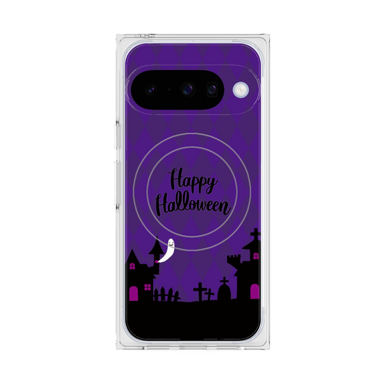プレミアムスクエアケース with Pixelsnap［ Halloween World - Purple ］