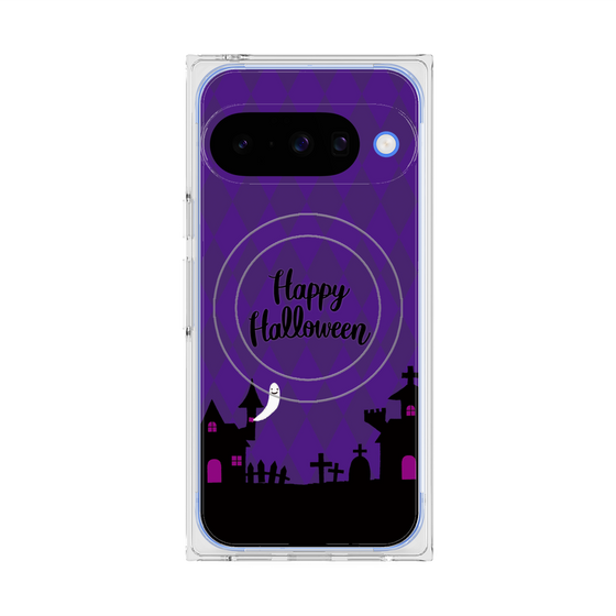 プレミアムスクエアケース with Pixelsnap［ Halloween World - Purple ］