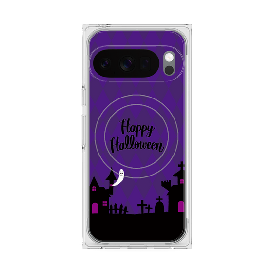 プレミアムスクエアケース with Pixelsnap［ Halloween World - Purple ］
