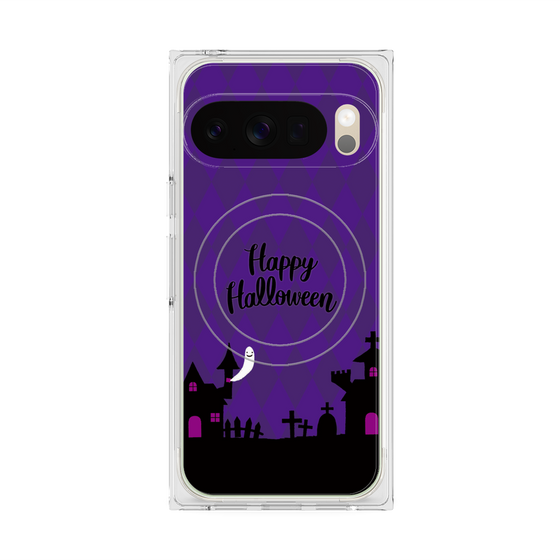 プレミアムスクエアケース with Pixelsnap［ Halloween World - Purple ］