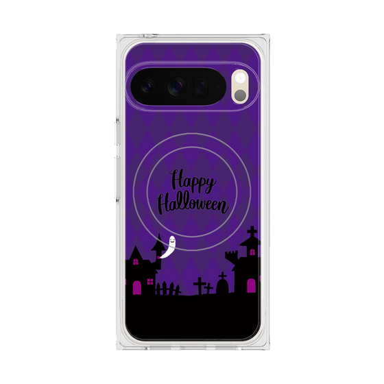 プレミアムスクエアケース with Pixelsnap［ Halloween World - Purple ］
