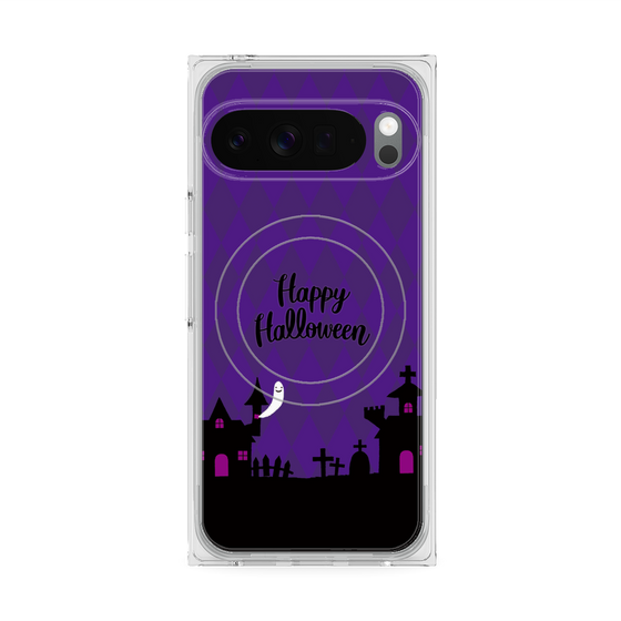 プレミアムスクエアケース with Pixelsnap［ Halloween World - Purple ］