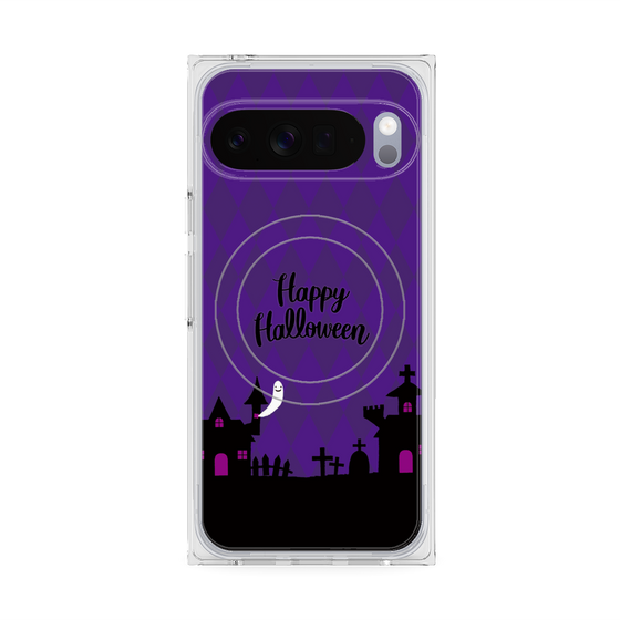 プレミアムスクエアケース with Pixelsnap［ Halloween World - Purple ］