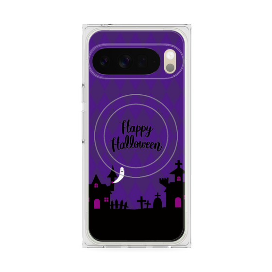 プレミアムスクエアケース with Pixelsnap［ Halloween World - Purple ］