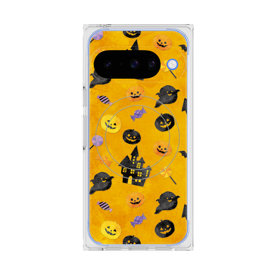 プレミアムスクエアケース with Pixelsnap［ Halloween Party - Orange ］