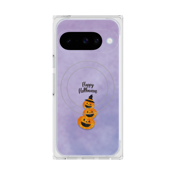 プレミアムスクエアケース with Pixelsnap［ Happy Halloween - Pumpkin ］