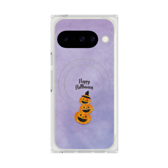 プレミアムスクエアケース with Pixelsnap［ Happy Halloween - Pumpkin ］