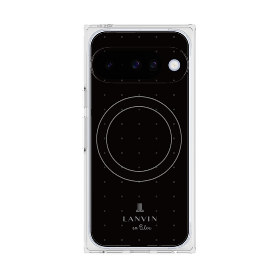 プレミアムスクエアケース with Pixelsnap［ LANVIN en Bleu Tiny dots Black - ランバン ドット ブラック ］