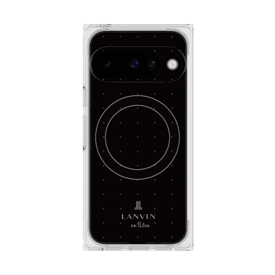 プレミアムスクエアケース with Pixelsnap［ LANVIN en Bleu Tiny dots Black - ランバン ドット ブラック ］