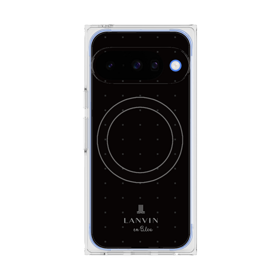 プレミアムスクエアケース with Pixelsnap［ LANVIN en Bleu Tiny dots Black - ランバン ドット ブラック ］