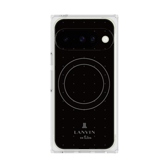 プレミアムスクエアケース with Pixelsnap［ LANVIN en Bleu Tiny dots Black - ランバン ドット ブラック ］